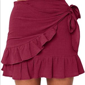 Wrap front mini skirt skort